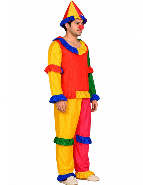 Joker Colorful Clown Kids Adults Fancy Dress Costume