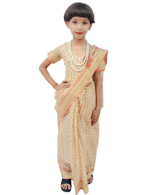 Principal Headmistress Professional Classic Saree with necklace Kids Fancy Dress Costume