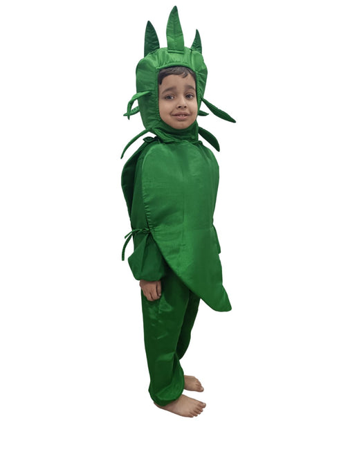 BookMyCostume Green Chilli Hari Mirch Vegetable Kids Fancy Dress Costume