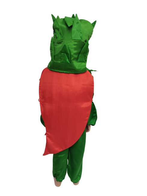 BookMyCostume Red Chilli Lal Mirch Vegetable Kids Fancy Dress Costume