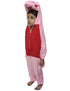Cute Pink Pig Cartoon Character Kids Fancy Dress Costume with Hooded Face Mask, Ears & Full Body Jumpsuit | Cartoon Costume for Kids