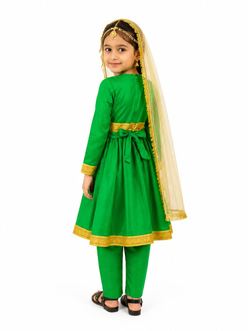 Kathak Indian Classical Dance Costume for Girls | Kids Adult With Heavy Jewelry Set