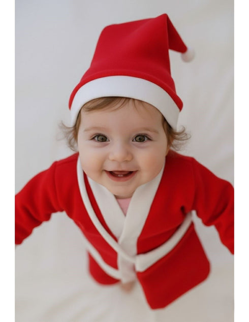 Santa Boy Costume Set of 4 (Jacket, Bottom, Bag, & Cap) Kids & Adults Christmas Costume