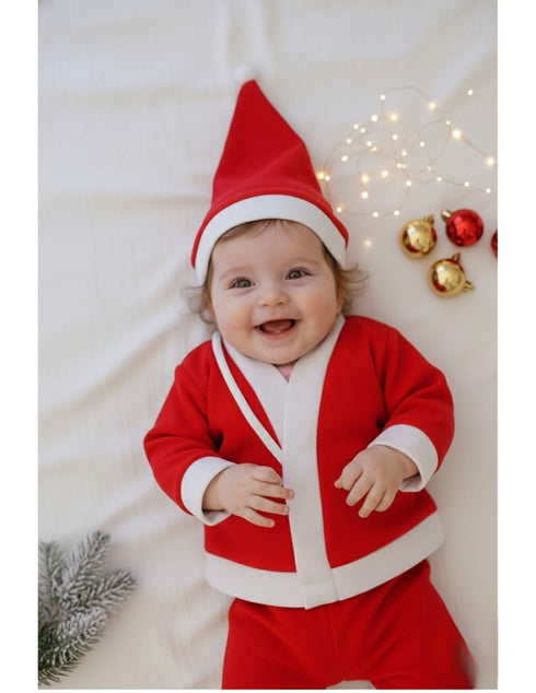 Santa Boy Costume Set of 4 (Jacket, Bottom, Bag, & Cap) Kids & Adults Christmas Costume