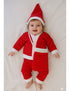 BookMyCostume Santa Boy Costume Set of 4 (Jacket, Bottom, Bag, & Cap) Kids & Adults Christmas Costume