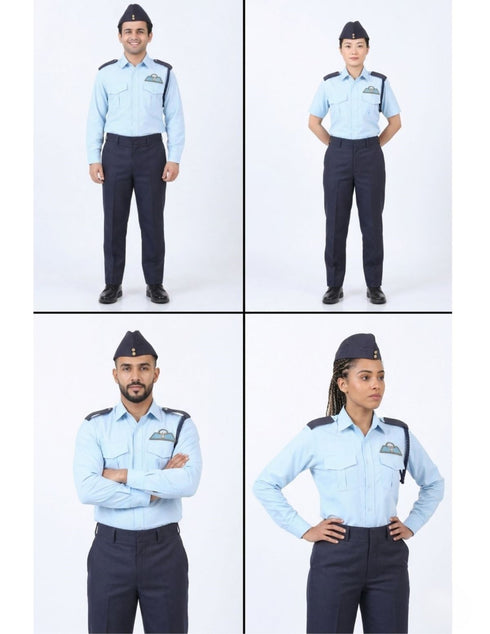 Indian Air Force Defense Pilot Uniform Kids Fancy Dress Costume - Blue
