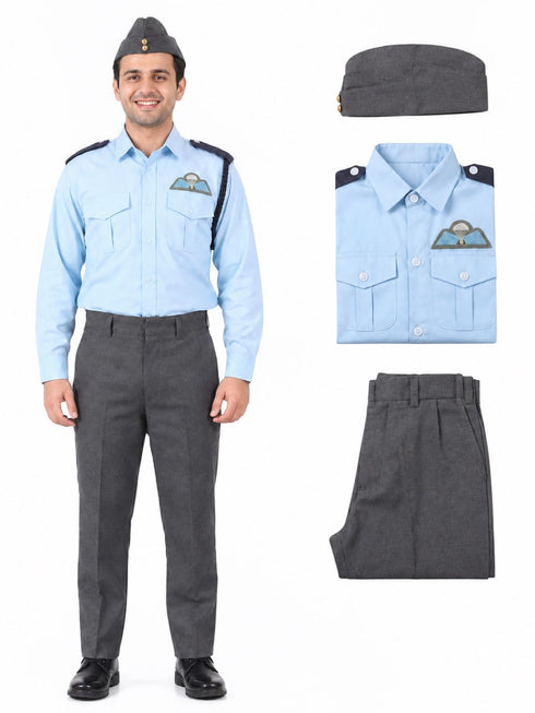 Indian Air Force Defense Pilot Uniform Kids Fancy Dress Costume - Blue