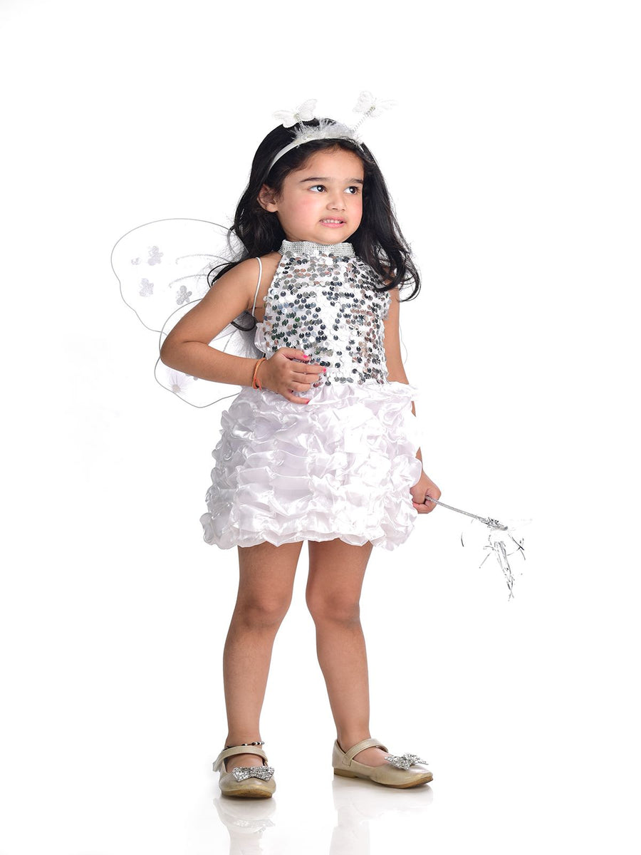 Buy Fairy Angel with White Wings Fancy Dress Costume for Girls Online –  BookMyCostume