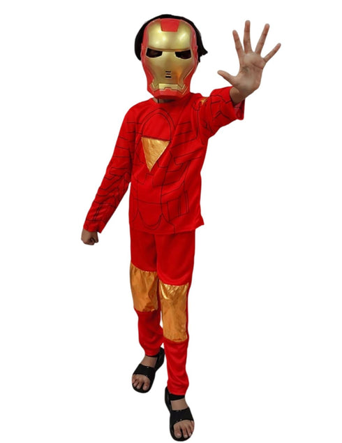 The Red Yellow Superhero Kids Fancy Dress Costume - Standard