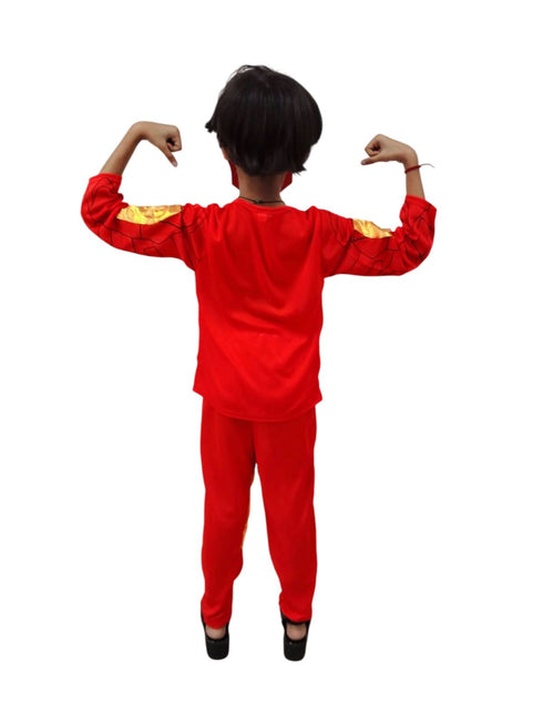 The Red Yellow Superhero Kids Fancy Dress Costume - Standard