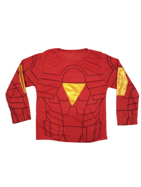 The Red Yellow Superhero Kids Fancy Dress Costume - Standard