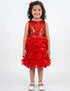 Red Balloon Frock Western Dance Costume Dress for Girls Kids - Premium