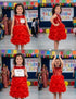 Red Balloon Frock Western Dance Costume Dress for Girls Kids - Premium