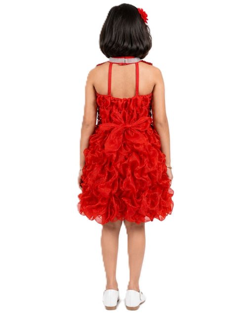 Red Balloon Frock Western Dance Costume Dress for Girls Kids - Premium
