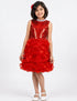 Red Balloon Frock Western Dance Costume Dress for Girls Kids - Premium