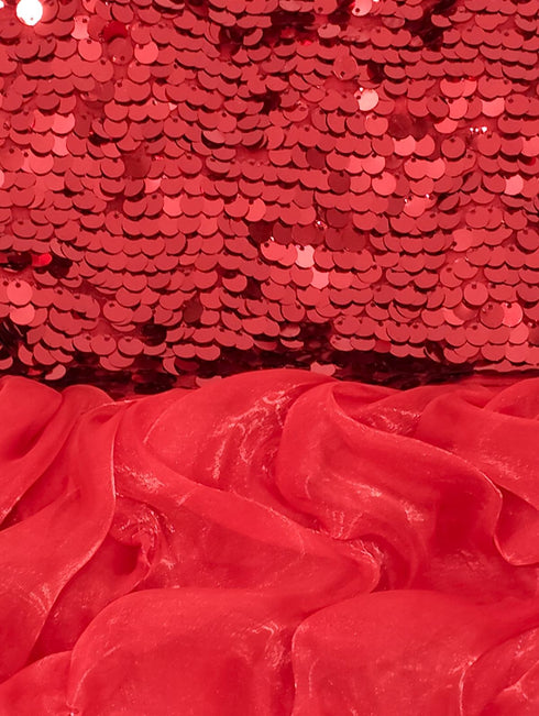 BookMyCostume Red Balloon Frock Western Dance Costume Dress for Girls Kids - Premium