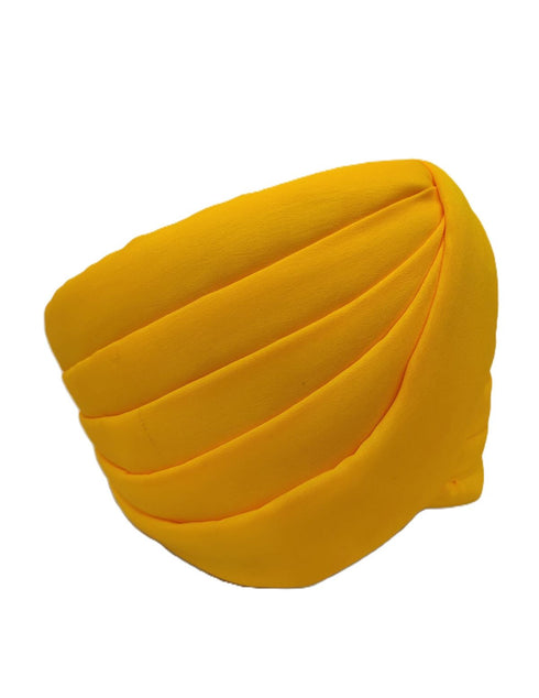 Yellow Punjabi Pagdi Sardar Ji Indian Traditional Turban Costume Accessory for Boys and Men 8-14 Years