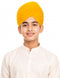 Yellow Punjabi Pagdi Sardar Ji Indian Traditional Turban Costume Accessory for Boys and Men 8-14 Years