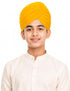 Yellow Punjabi Pagdi Sardar Ji Indian Traditional Turban Costume Accessory for Boys and Men 8-14 Years