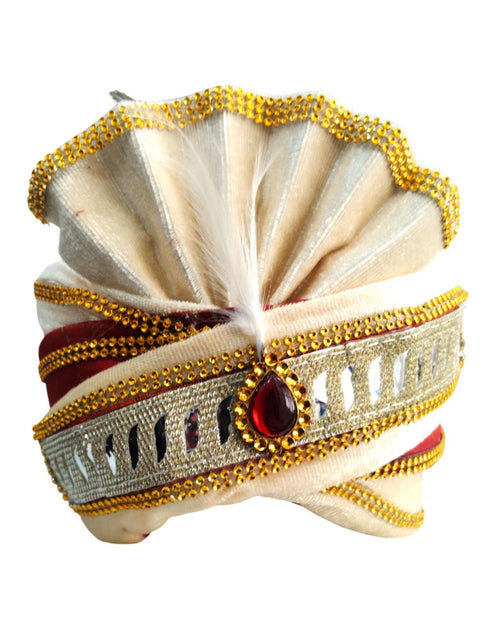 Beige Indian Dulha Pagdi Indian Wedding Turban for Kids & Adults