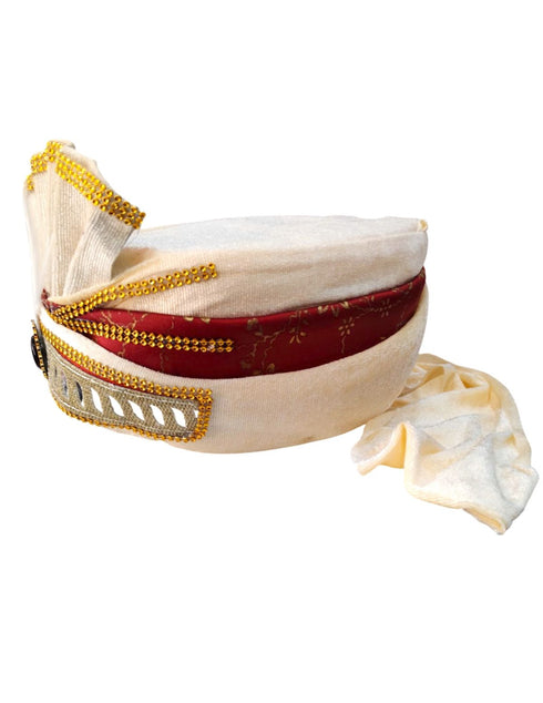 Beige Indian Dulha Pagdi Indian Wedding Turban for Kids & Adults