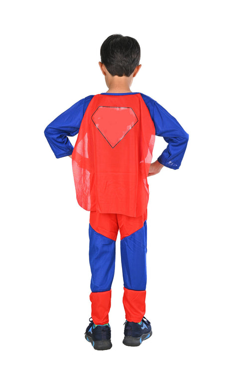 Supreme Man Superhero American Comic Character Kids Fancy Dress Costume - Standard