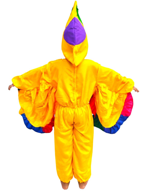 Yellow Bird Macaw With Multicolor Wings Kids Fancy Dress Costume