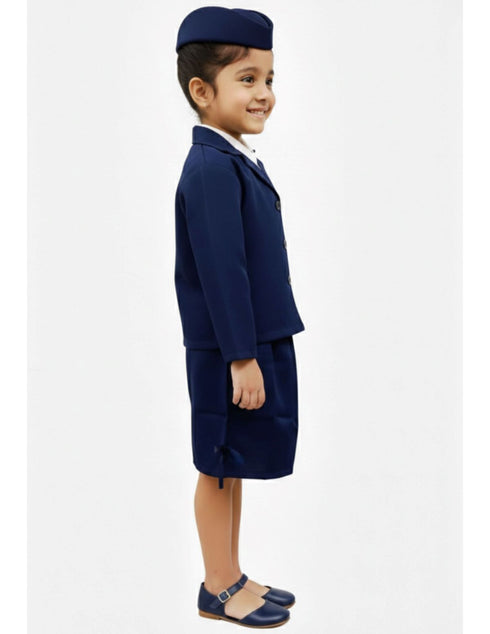 Airline Air Hostess Kids Fancy Dress Costume for Girls - Blue
