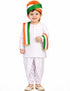 Tricolor Turban and Stole with Dhoti Kurta Indian Patriotic Independence Day Kids Fancy Dress Costume
