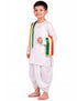 White Dhoti Kurta with Tricolour Stole Indian Patriotic Independence Day Kids Fancy Dress Costume