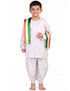 White Dhoti Kurta with Tricolour Stole Indian Patriotic Independence Day Kids Fancy Dress Costume
