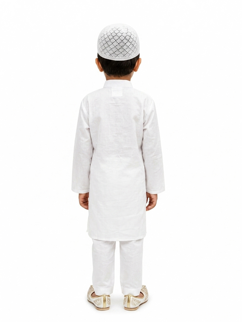 Muslim Boy White Kurta Pyjama & Cap Indian State Fancy Dress Costume for Boys Kids & Adults