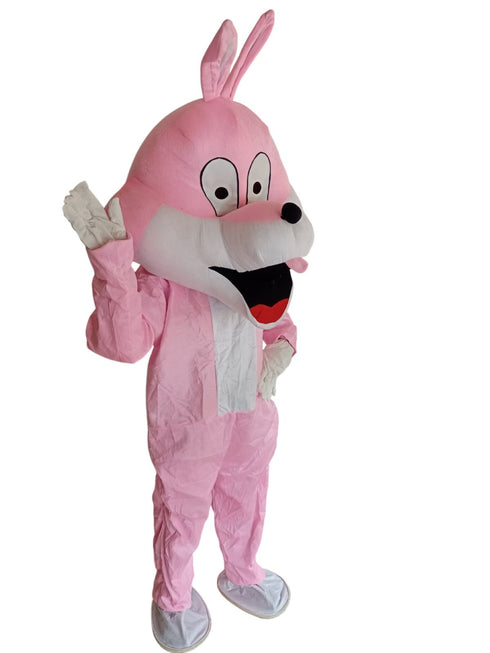 BookMyCostume Buy Bugs Bunny - Pink Cartoon Mascot Costume For Theme Birthday Party & Events | Adults | Full Size