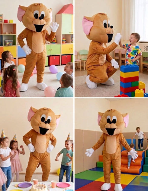 Buy Naughty Mouse Brown Cartoon Mascot Costume For Theme Birthday Party & Events | Adults | Full Size