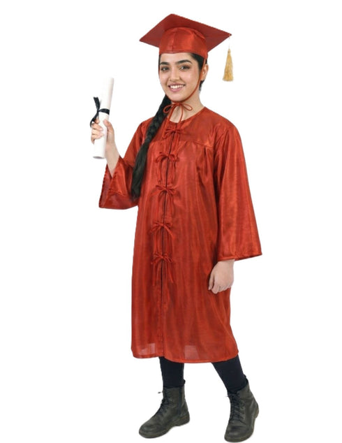 Red Graduate Scholar Graduation Day Gown Kids & Adults Fancy Dress Costume
