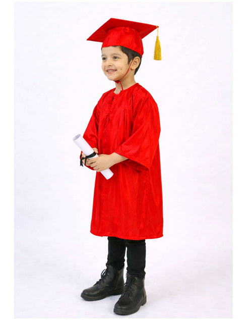 Red Graduate Scholar Graduation Day Gown Kids & Adults Fancy Dress Costume
