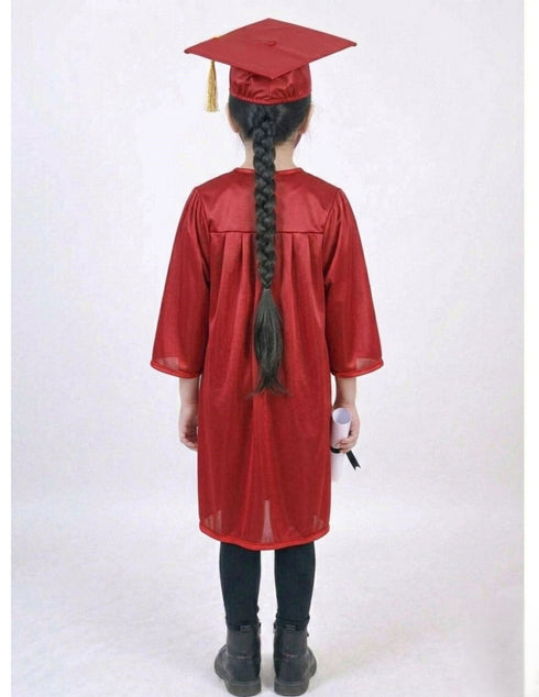 Red Graduate Scholar Graduation Day Gown Kids & Adults Fancy Dress Costume