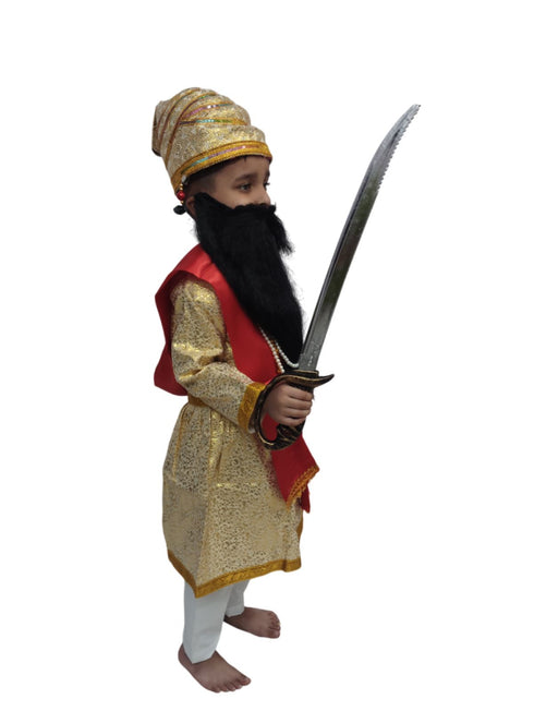 BookMyCostume Chhatrapati Shivaji Maharaj Indian Maratha Warrior King Kids & Adult Fancy Dress Costume for Boys  with Beard & Talwar