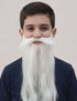 White Beard & Moustache Old Man Drama Kids & Adults Fancy Dress Costume Accessory