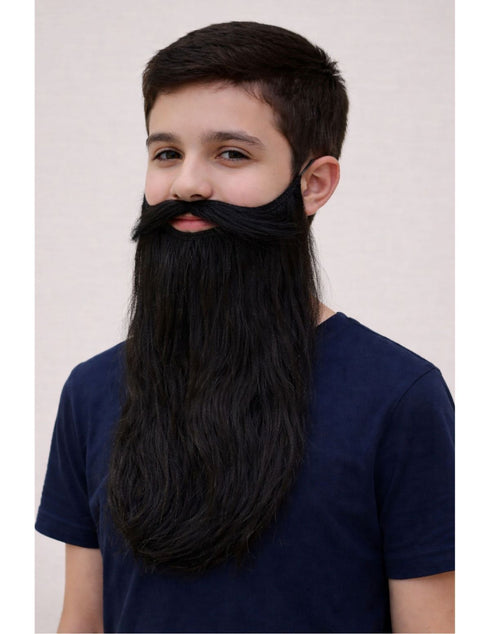 Black Beard and Moustache Young Man Kids & Adults Fancy Dress Costume Accessory