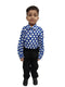 BookMyCostume Blue Polka Dots Shirt & Black Pant | Retro Theme Kids Fancy Dress Costume