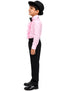 Ballroom Western Dance Pink Frill Shirt Black Pant Hat & Bow Set Kids and Adult Fancy Dress Costume