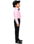 Ballroom Western Dance Pink Frill Shirt Black Pant Hat & Bow Set Kids and Adult Fancy Dress Costume