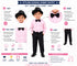 Ballroom Western Dance Pink Frill Shirt Black Pant Hat & Bow Set Kids and Adult Fancy Dress Costume
