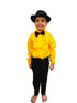 BookMyCostume Ballroom Western Dance Yellow Frill Shirt Black Pant Hat & Bow Set Kids Fancy Dress Costume