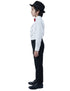 Ballroom Western Dance White Frill Shirt Black Pant Hat & Bow Set Kids Fancy Dress Costume