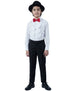 Ballroom Western Dance White Frill Shirt Black Pant Hat & Bow Set Kids Fancy Dress Costume
