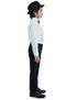 Ballroom Western Dance White Frill Shirt Black Pant Hat & Bow Set Kids Fancy Dress Costume