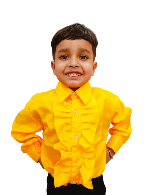 BookMyCostume Yellow Frills Shirt Kids Fancy Dress Costume