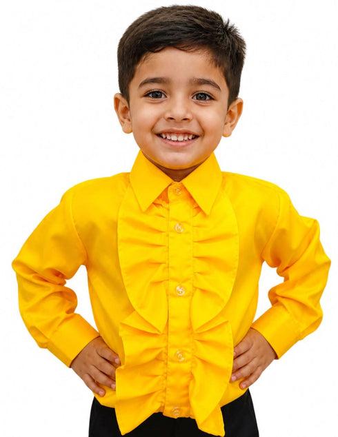 Yellow Frills Shirt Kids Fancy Dress Costume
